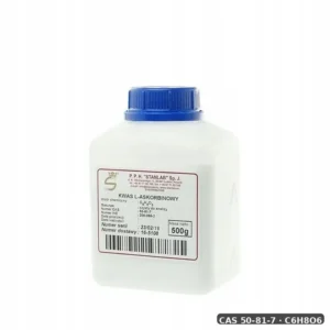 Kwas (5R)-[(1S)-1,2-Dihydroksyetylo]-3,4-Dihydroksyfuran-2(5H)-On — CAS 50-81-7 — C6H8O6 — odczynnik chemiczny