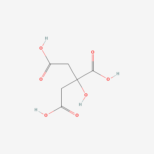 Szkielet 2D Kwas cytrynowy, CAS 77-92-9, wzór C6H8O7